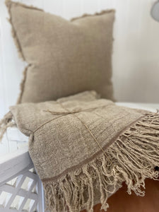 Natural Angaston 100% Linen Throw