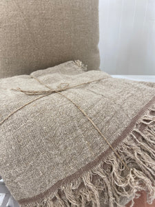 Natural Angaston 100% Linen Throw