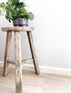 Round Reclaimed timber stool