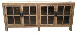 Natural Recycled Elm Sideboard with Glass Doors