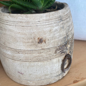 Antique timber Pot