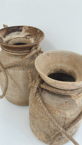 Vintage Nepali Water Pot with jute detail  - natural