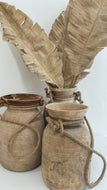 Vintage Nepali Water Pot with jute detail  - natural